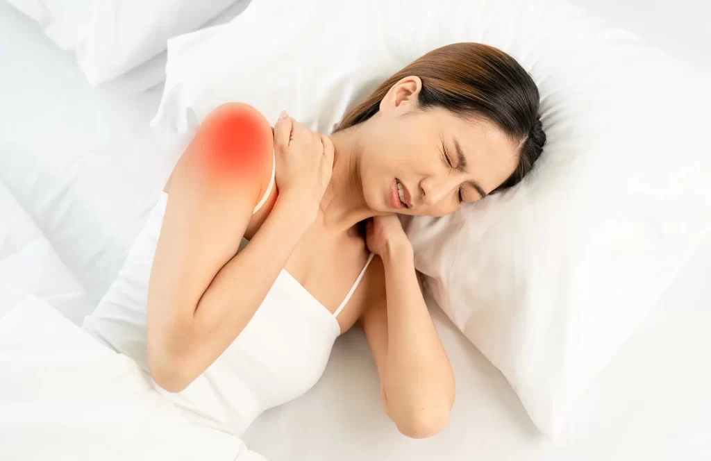 Woman resting in bed